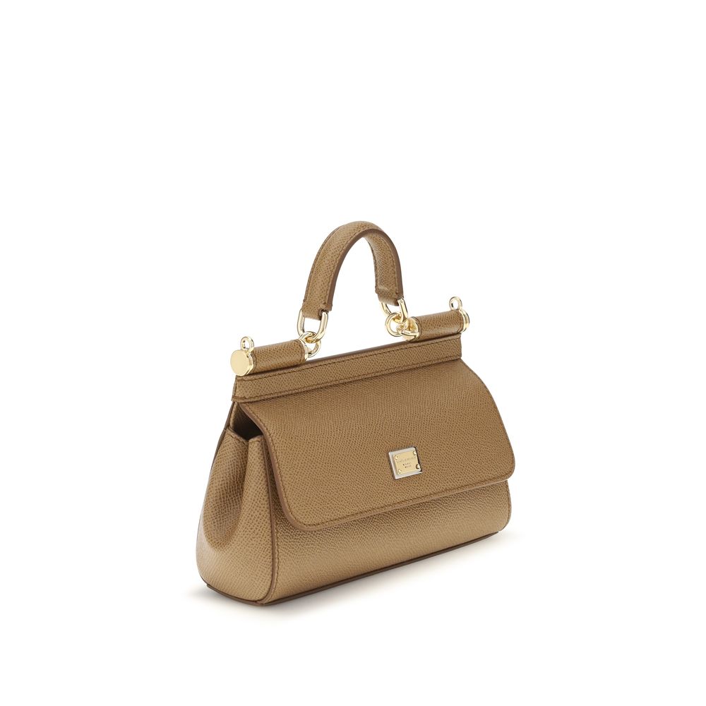 Dolce & Gabbana Beige Calf Leather Sicily Handbag