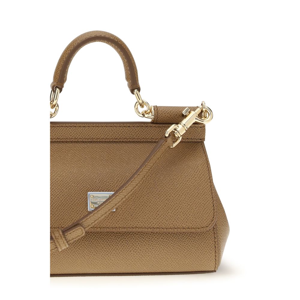 Dolce & Gabbana Beige Calf Leather Sicily Handbag