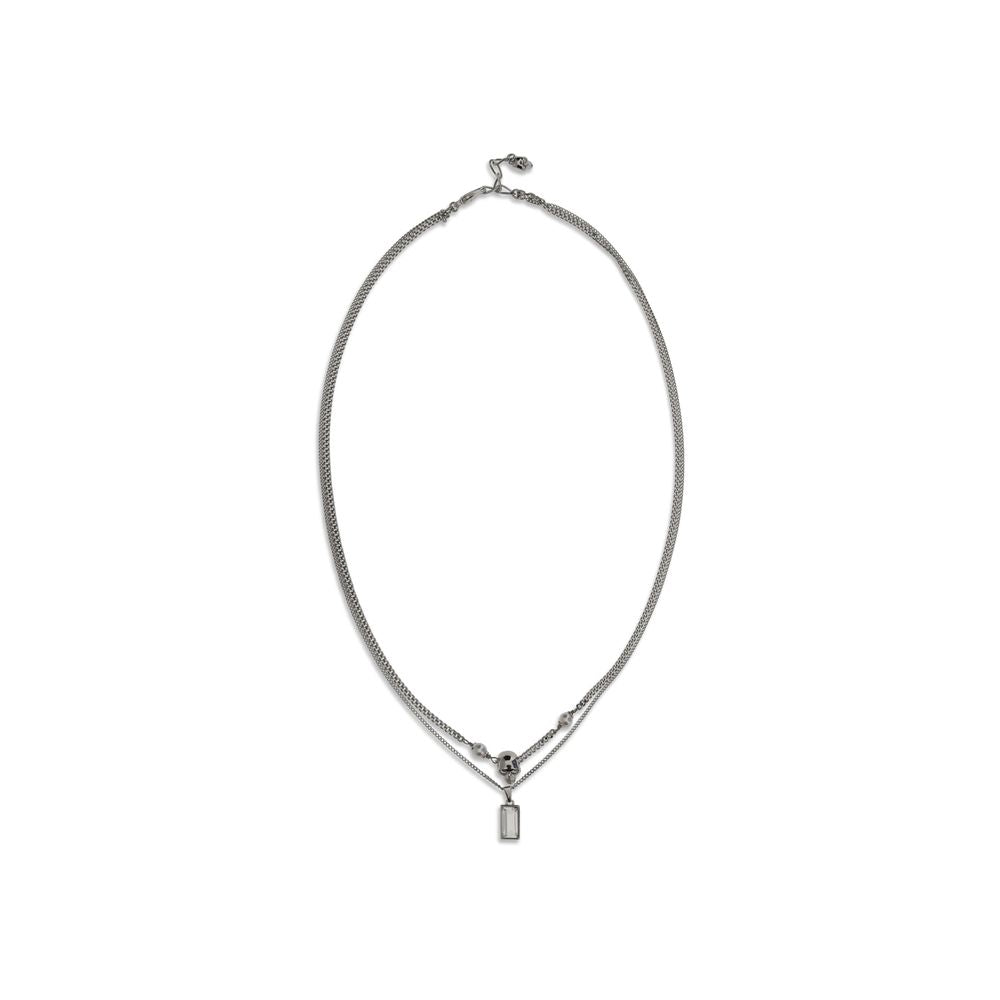 Alexander McQueen Silver Brass Skull Necklace