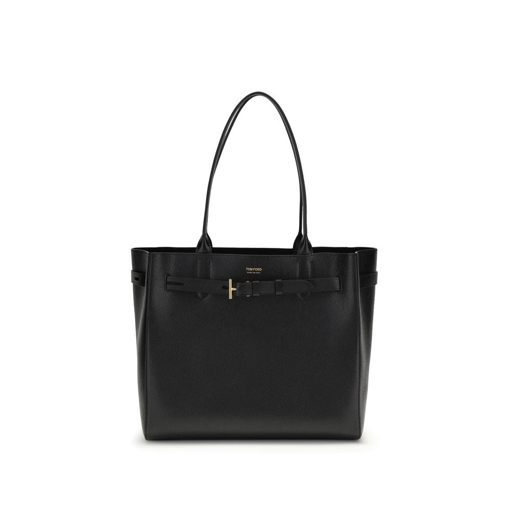 Tom Ford Black Calf Leather Bos Taurus Shoulder Bag 34x29x16