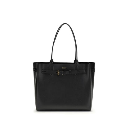 Tom Ford Black Calf Leather Bos Taurus Shoulder Bag 34x29x16