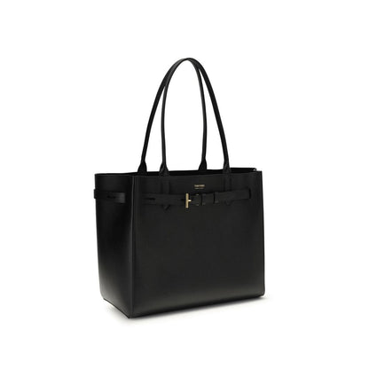 Tom Ford Black Calf Leather Bos Taurus Shoulder Bag 34x29x16
