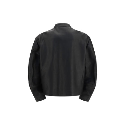 Gucci Black Calf Leather Horsebit Biker Jacket