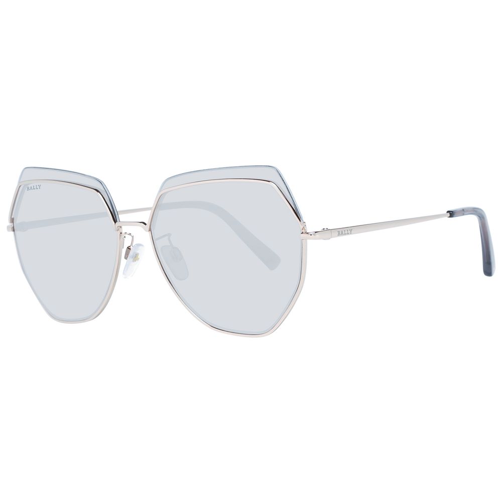 Bally Women’s Sunglasses – Rose Gold Metal Frame, Grey Mirrored Lenses
