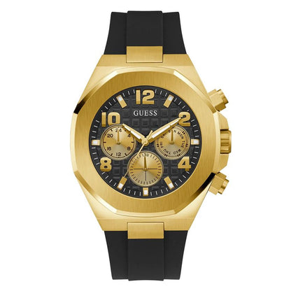 Guess Men’s Watch, Analog Dial, Black Silicone Strap