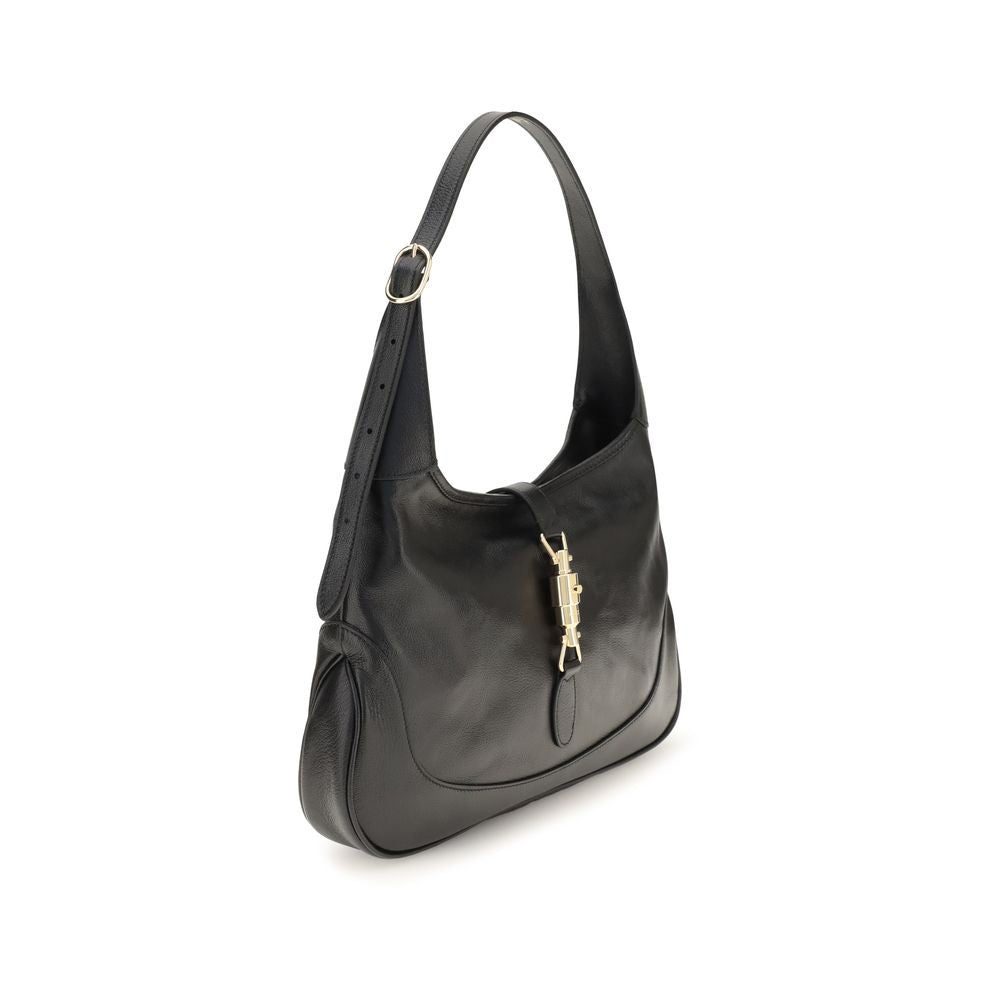 Gucci Jackie 1961 Shoulder Bag in Black Calf Leather Bos Taurus