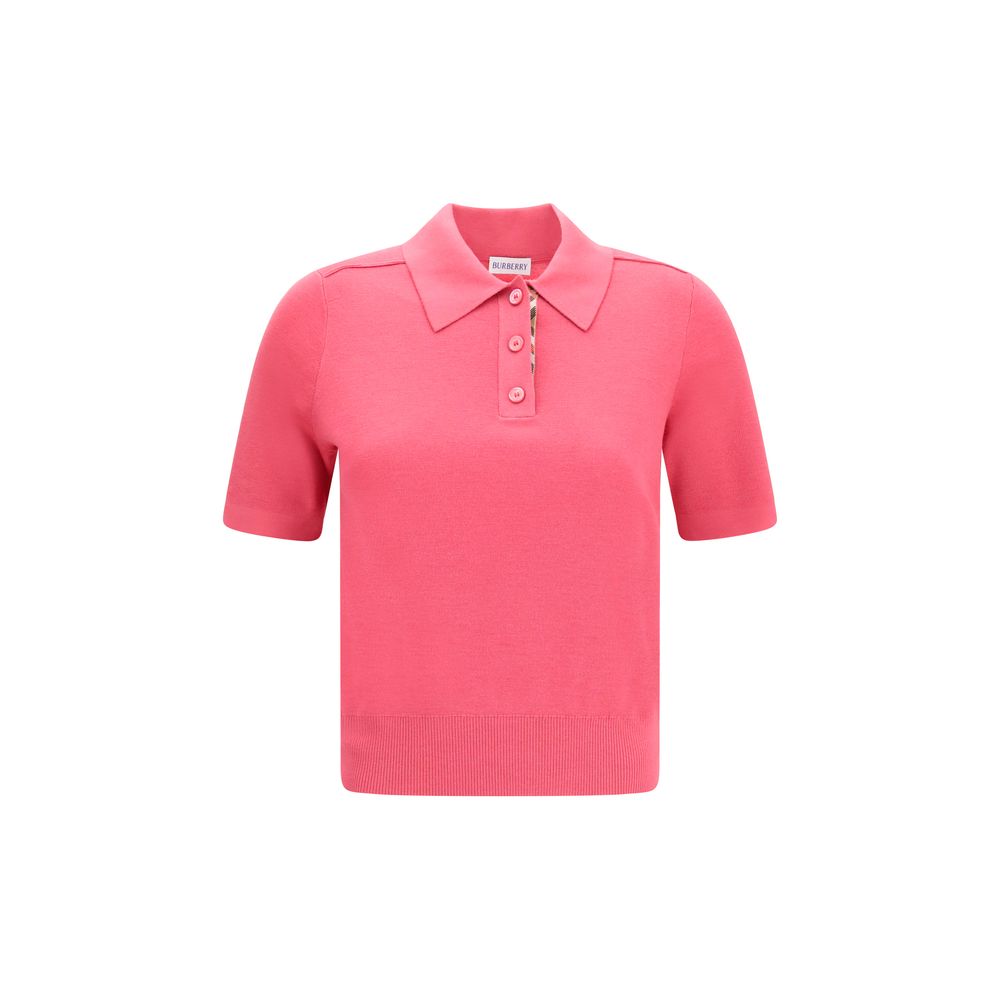 Burberry Pink Merino Wool Polo Shirt for Women