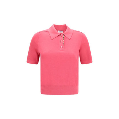 Burberry Pink Merino Wool Polo Shirt for Women