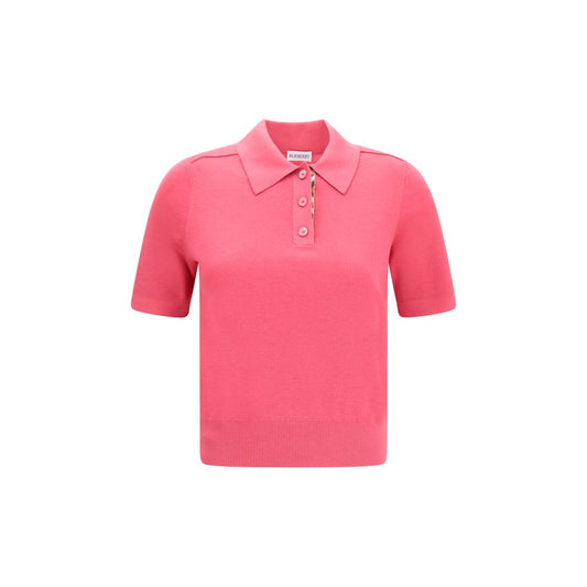 Burberry Pink Merino Wool Polo Shirt for Women