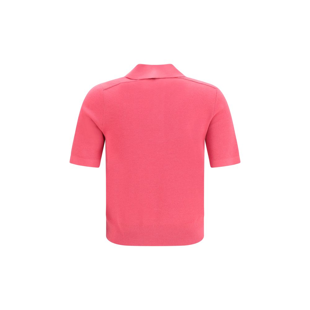 Burberry Pink Merino Wool Polo Shirt for Women
