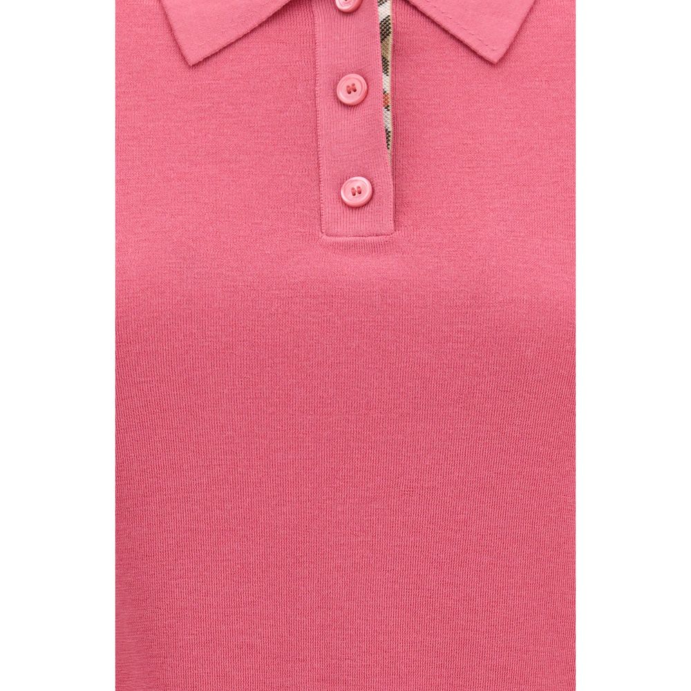 Burberry Pink Merino Wool Polo Shirt for Women