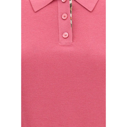 Burberry Pink Merino Wool Polo Shirt for Women
