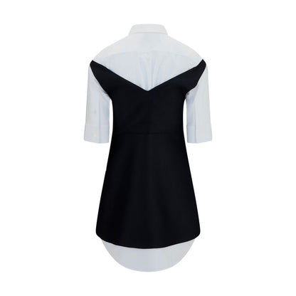 Balenciaga Black & White Wool Hybrid Shirt Dress