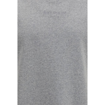 Balmain Gray Cotton T-Shirt - Men’s T-Shirt - Sizes S, M, L, XL