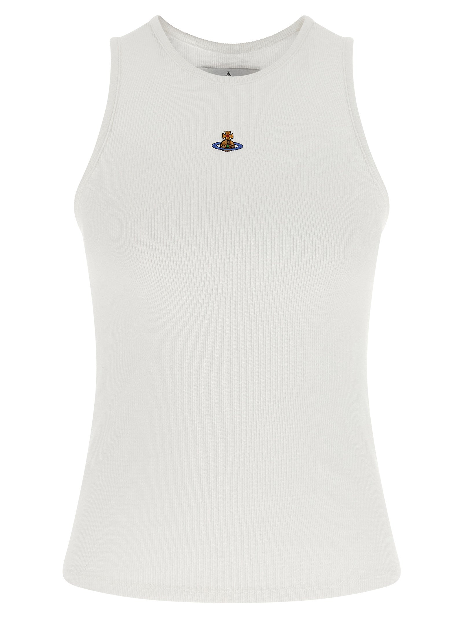 Vivienne Westwood White Cotton Sleeveless T-Shirt