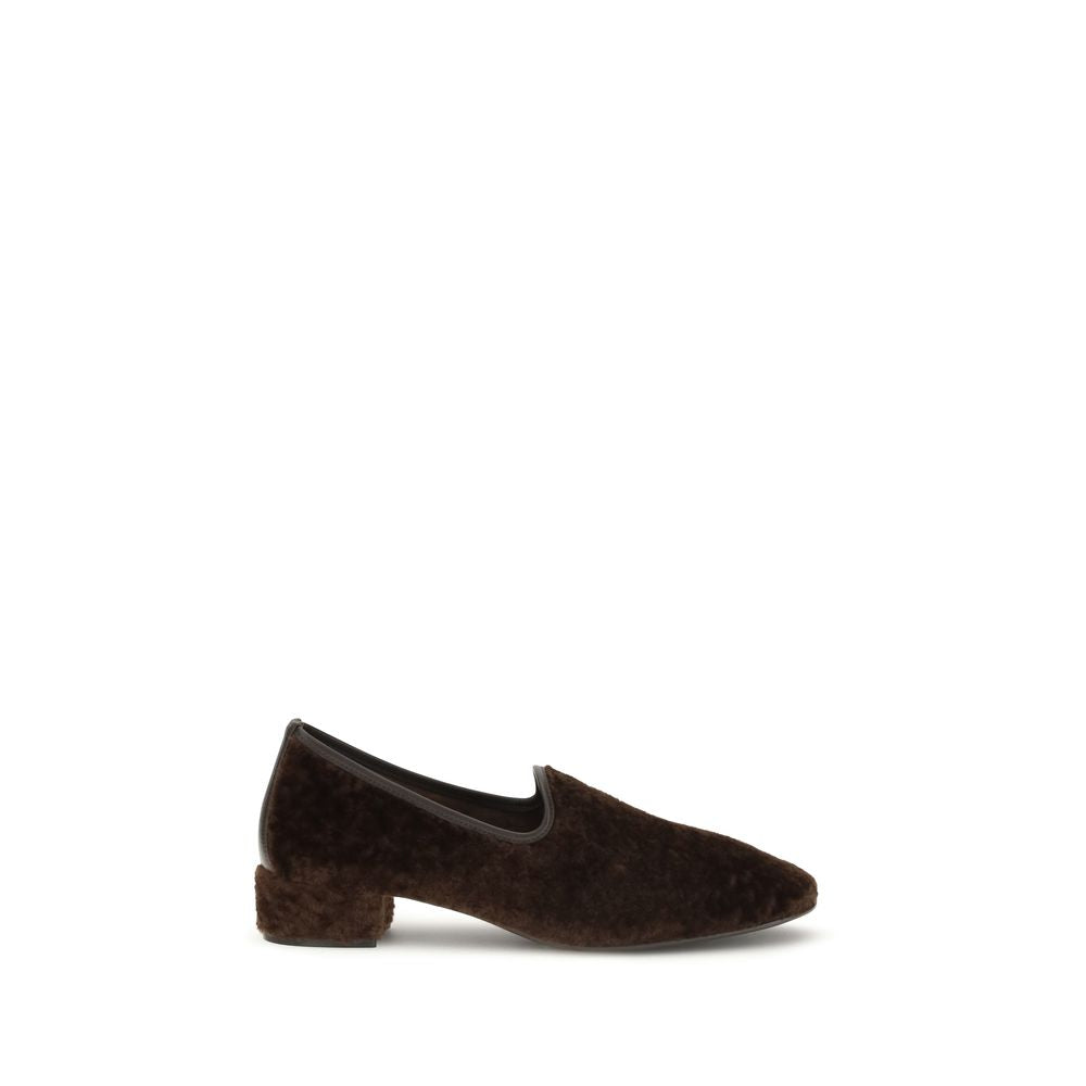 Herbert Levine Brown Calf Leather Bos Taurus Slip-On Loafers for Women