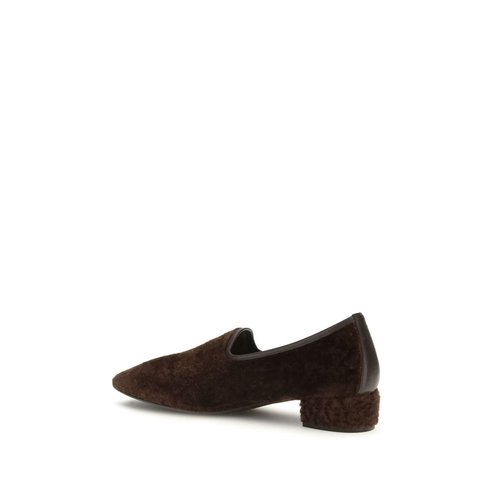 Herbert Levine Brown Calf Leather Bos Taurus Slip-On Loafers for Women