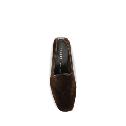 Herbert Levine Brown Calf Leather Bos Taurus Slip-On Loafers for Women