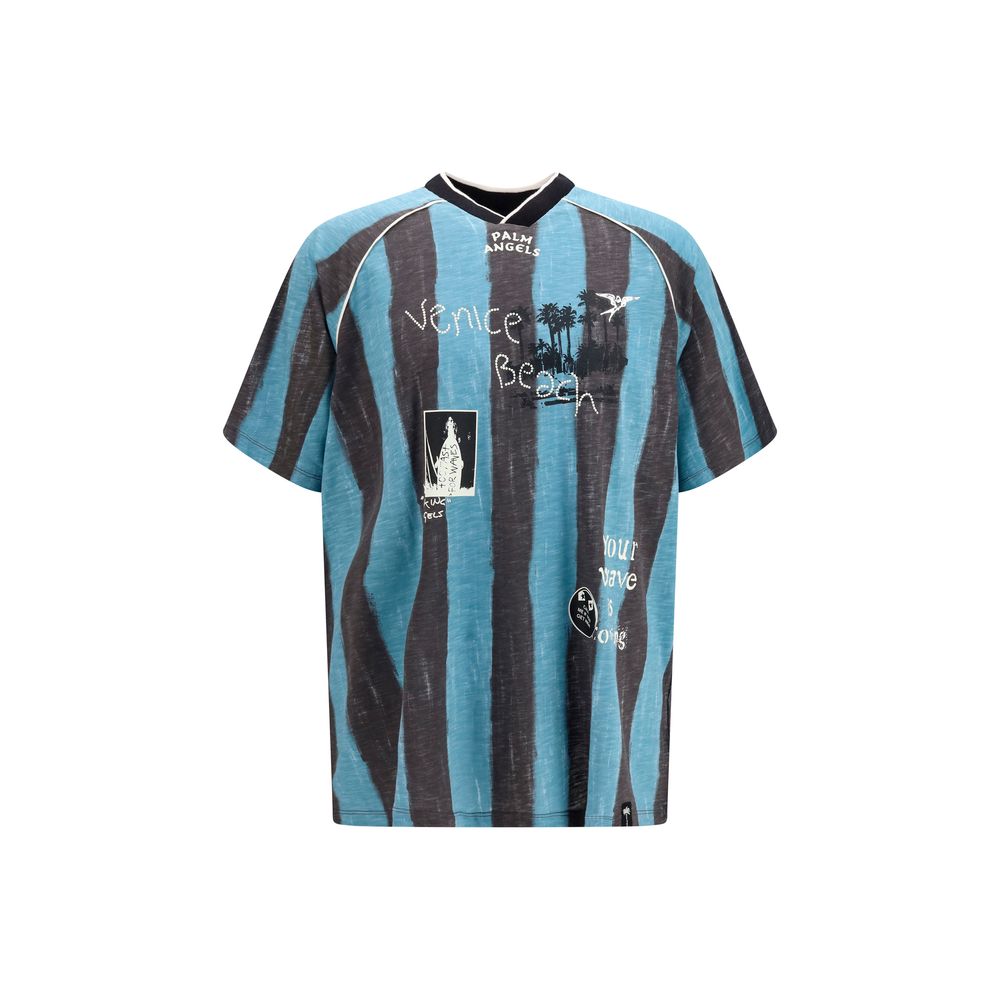 Palm Angels Blue Cotton Sportswear - Soccer Cali T-shirt