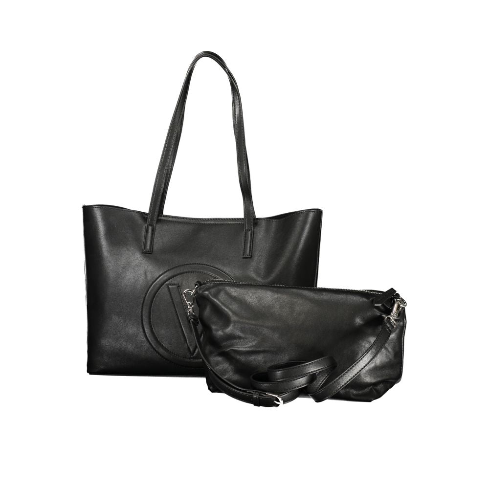 Mario Valentino Nero Poliuretano Women's Bag with Adjustable Strap - Black