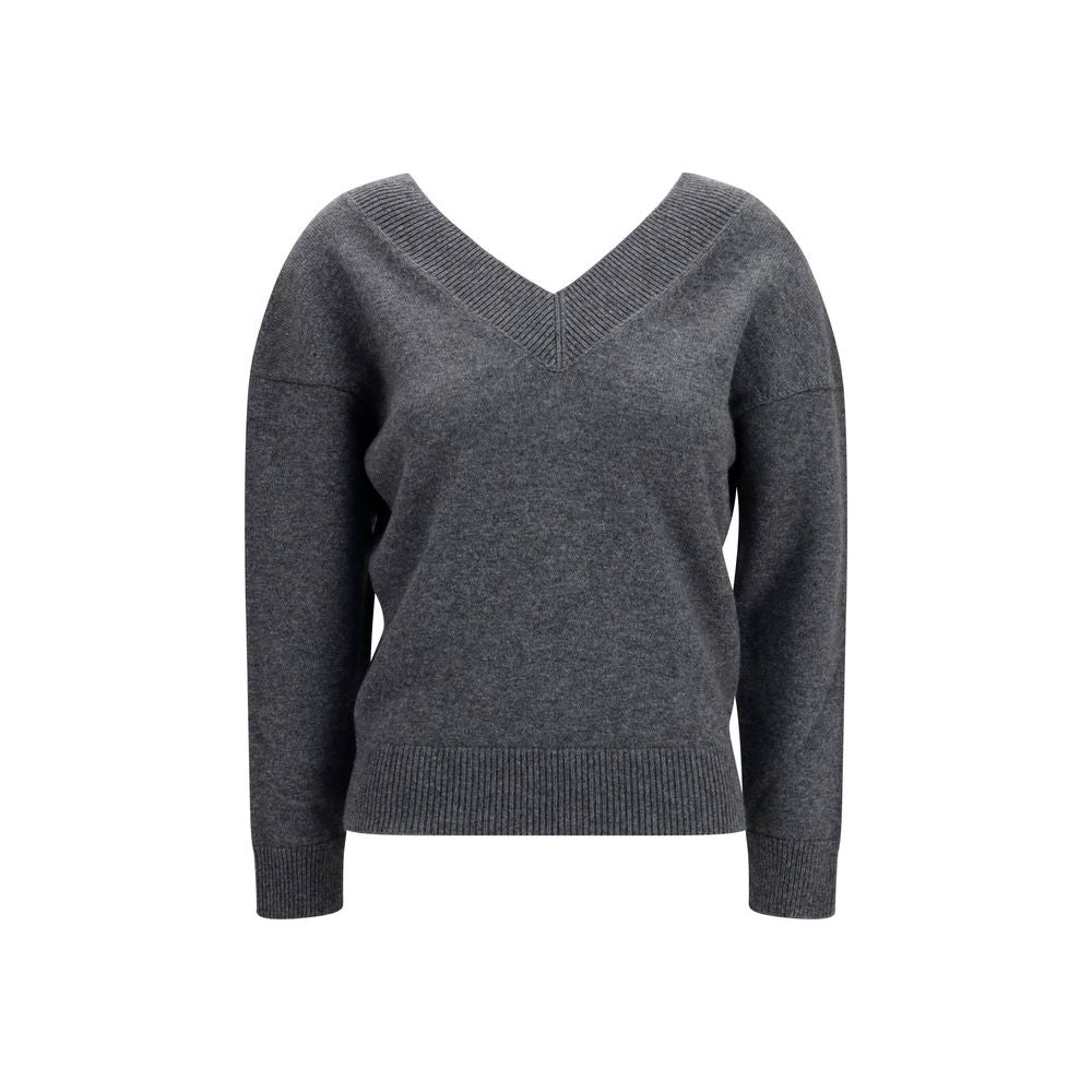 Tom Ford Gray Cashmere V-Neck Sweater