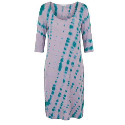 Malo Purple Cotton Tie Dye Dress