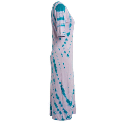 Malo Purple Cotton Tie Dye Dress