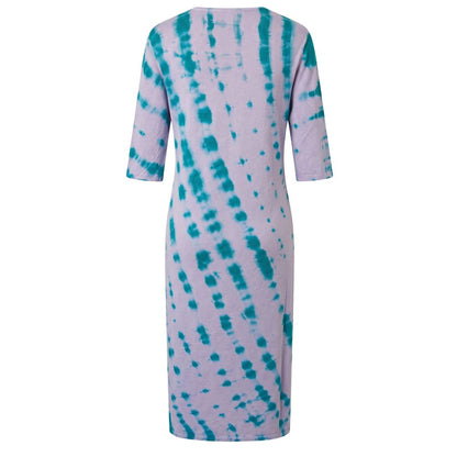 Malo Purple Cotton Tie Dye Dress