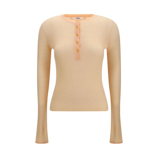 Chloé Orange Ribbed Wool Sweater