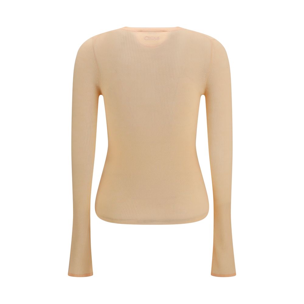Chloé Orange Ribbed Wool Sweater
