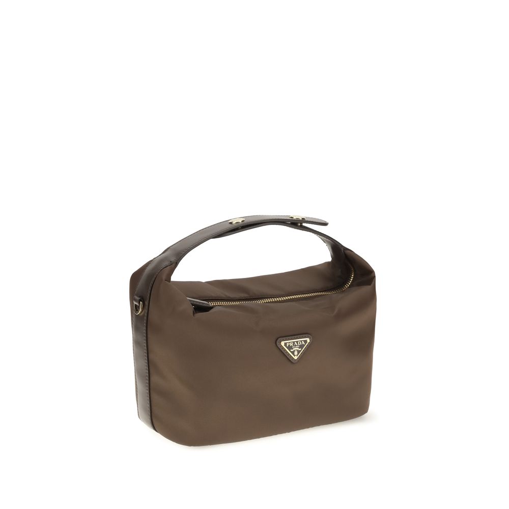 Prada Chérie Mini Handbag in Brown Recycled Polyamide