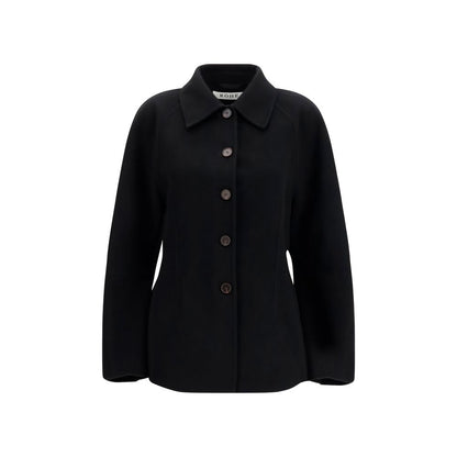 Róhe Black Wool Oves Aries Full-Length Jacket IT38 | S