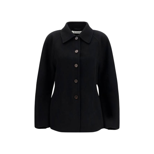 Róhe Black Wool Oves Aries Full-Length Jacket IT38 | S