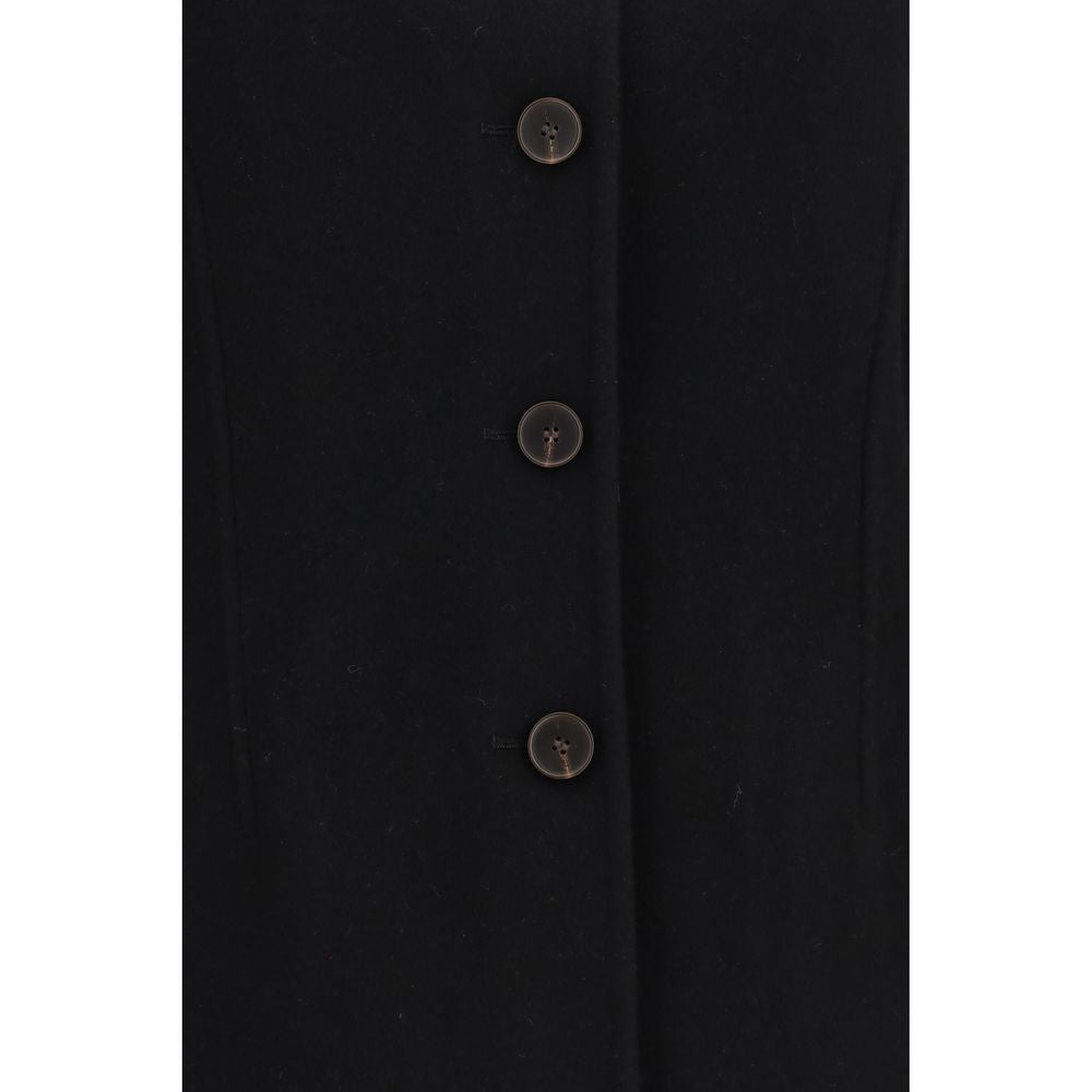 Róhe Black Wool Oves Aries Full-Length Jacket IT38 | S