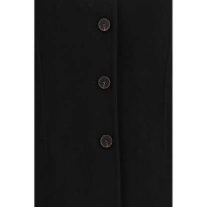 Róhe Black Wool Oves Aries Full-Length Jacket IT38 | S