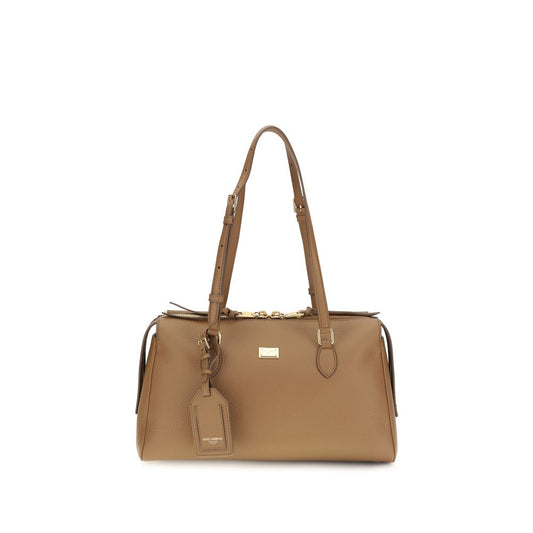 Dolce & Gabbana Beige Calf Leather Odissea Shoulder Bag