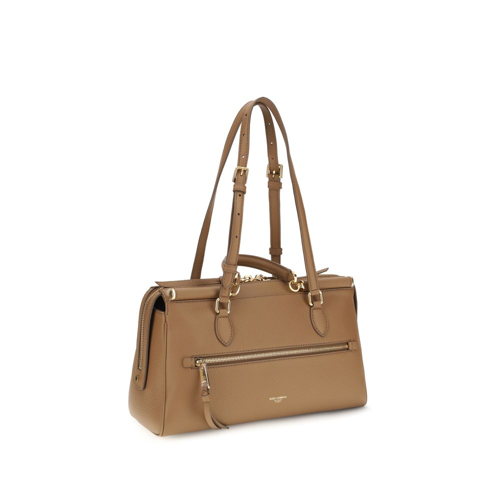 Dolce & Gabbana Beige Calf Leather Odissea Shoulder Bag