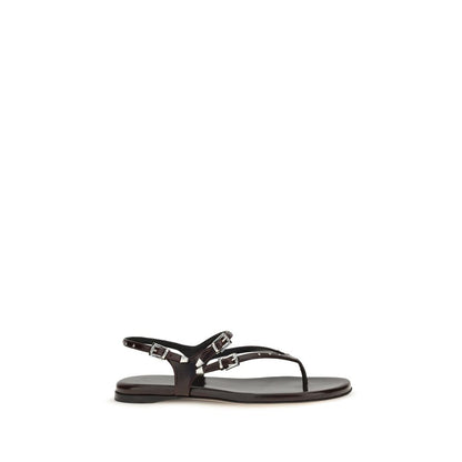 Chloé Black Calf Leather Susanna Sandals