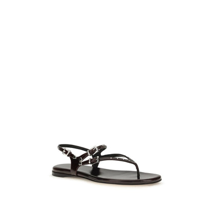 Chloé Black Calf Leather Susanna Sandals
