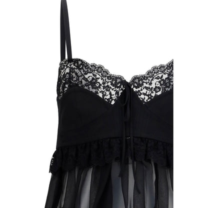 Chloé Black Silk Crêpe de Chine Camisole Blouse Top