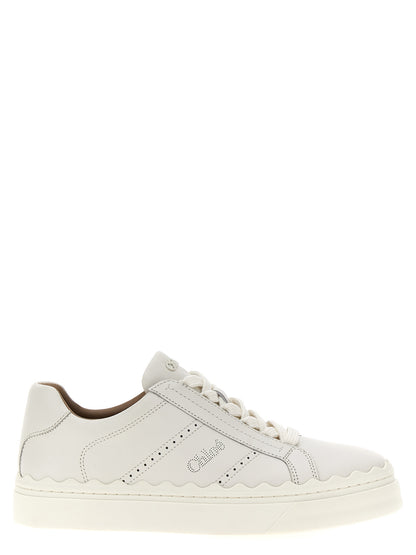Chloé White Leather Low Top Sneakers - Lauren