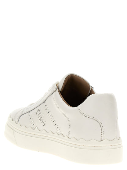Chloé White Leather Low Top Sneakers - Lauren