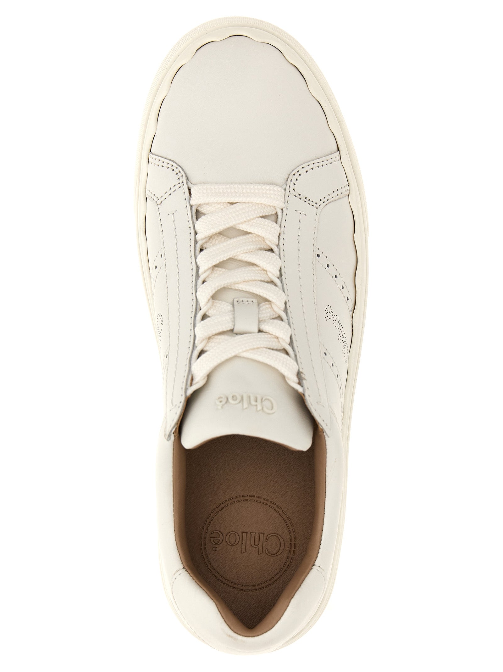 Chloé White Leather Low Top Sneakers - Lauren