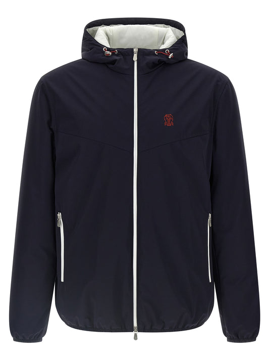 Brunello Cucinelli Blue Polyamide Shell Jacket - XXL