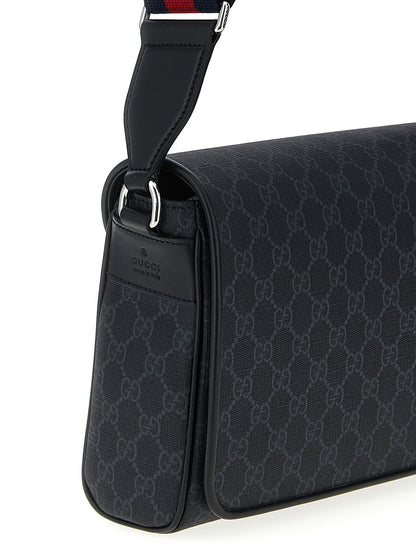 Gucci Black GG Leather Crossbody Bag