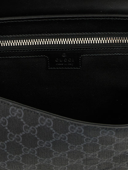 Gucci Black GG Leather Crossbody Bag