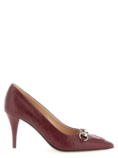 Gucci Multicolor Calfskin High Heel Pumps - GG Gucci Rosso Ancora