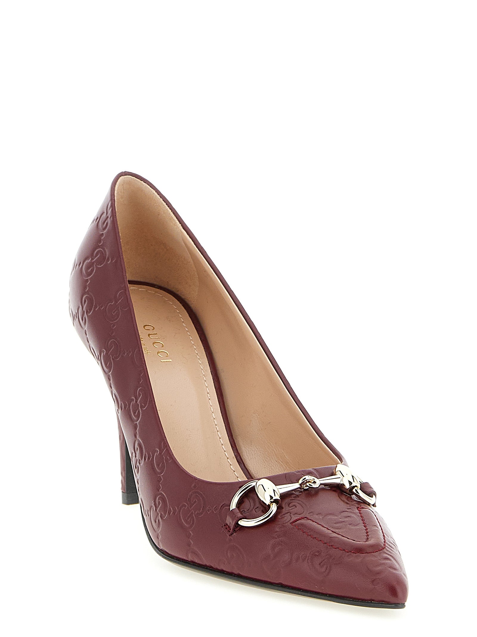Gucci Multicolor Calfskin High Heel Pumps - GG Gucci Rosso Ancora