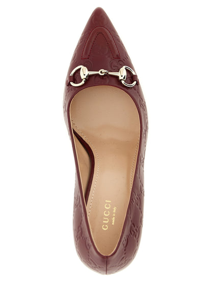 Gucci Multicolor Calfskin High Heel Pumps - GG Gucci Rosso Ancora