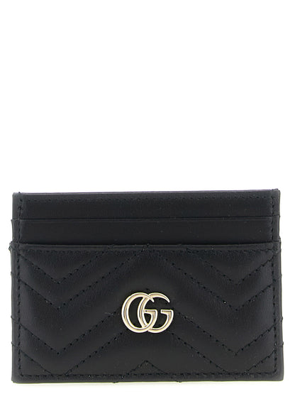 Gucci Black Calfskin GG Marmont Cardholder
